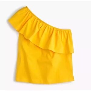 J. Crew XL  Ruffle Top - Sunshine Yellow Summer Top - Structure One shoulder top